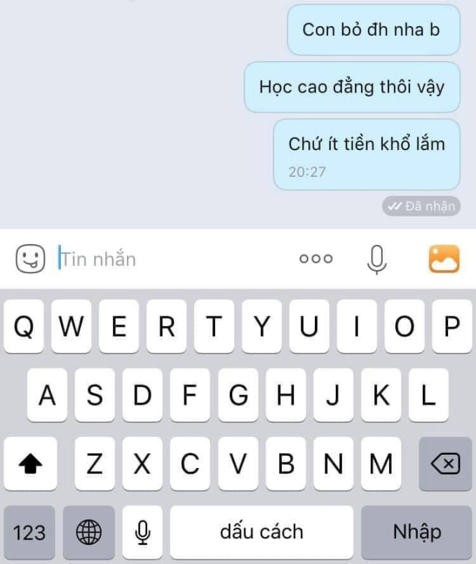 Đoạn tin nhắn của 2 bố con khiến nhiều người phải khóc, con đường đến với cánh cổng đại học đôi lúc thật xa- Ảnh 1.