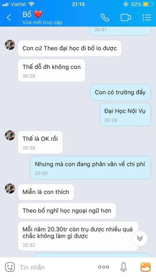 Đoạn tin nhắn của 2 bố con khiến nhiều người phải khóc, con đường đến với cánh cổng đại học đôi lúc thật xa- Ảnh 2.