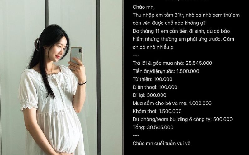 Bảng chi tiêu khiến CĐM “rùng mình”: Tiền trả nợ chiếm 82% thu nhập, đang có bầu nhưng tiền ăn cả tháng chỉ 1,5 triệu quay đầu- Ảnh 1.