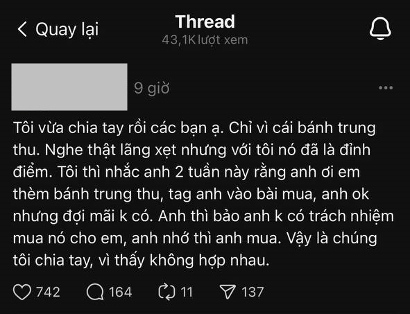 Tranh luận ầm ĩ về câu chuyện "Tôi vừa chia tay, chỉ vì cái bánh Trung thu": Lý do thật sự nằm ở đâu?- Ảnh 1.